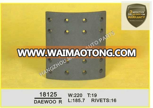 Premium Quality Brake Lining for Japanese Truck (18125)