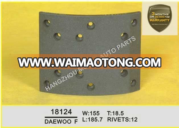 Premium Quality Brake Lining for Japanese Truck (18124)