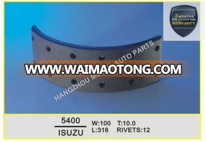 Premium Quality Brake Lining for Japanese Truck (5400)