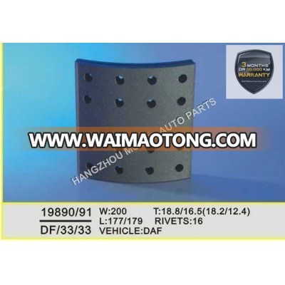 Long Lifetime Brake Lining for Heavy Duty Truck (19890/19891)