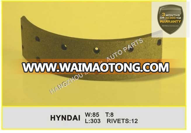 Premium Quality Brake Lining for Japanese Truck (HYNDAI-85)