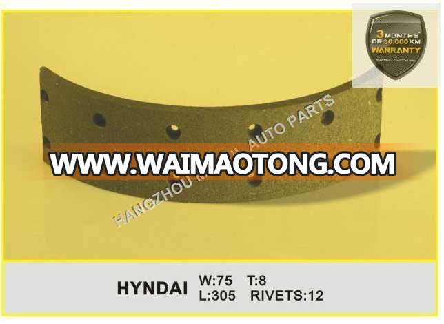 Premium Quality Brake Lining for Japanese Truck (HYNDAI-75)